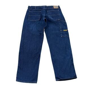 PRSN Blu Prison Blues USA Double Knee Jeans Carpenter Suspender Buttons 40x32